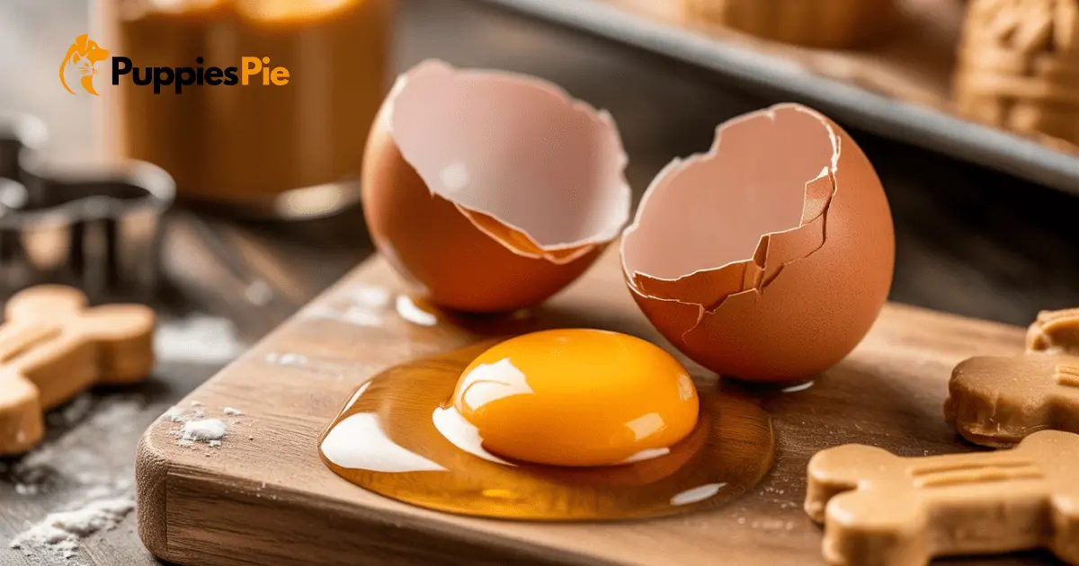 A single egg, cracked into a bowl or resting on a counter, symbolizing its role as a binder and protein source in the recipe.