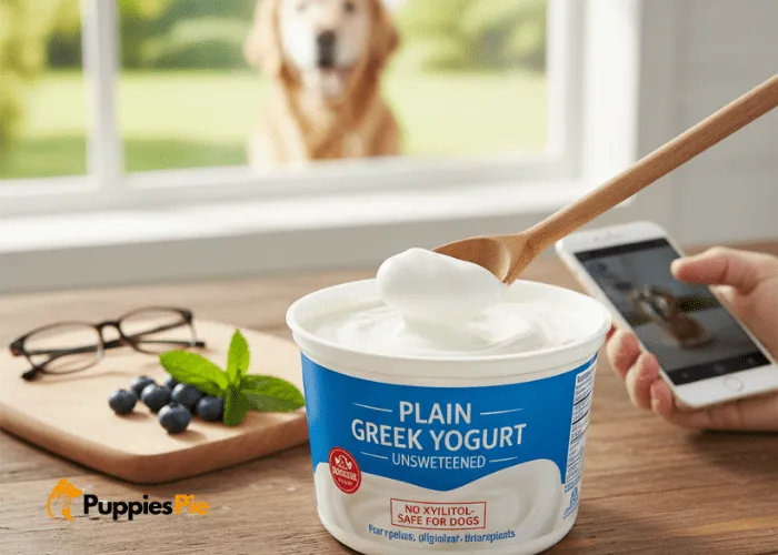 Frozen Yogurt Dog Popsicles: A Cool Treat for Your Pup 1 Plain unsweetened Greek yogurt in a bowl, perfect for making dog-friendly popsicles, with a focus on protein and low lactose content.