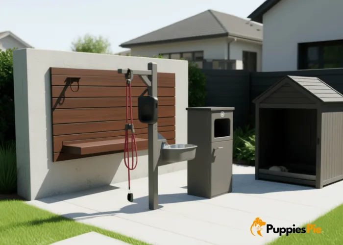 Create a Dog Walking Station at Home 2 Person sanding a raw wooden board to a smooth finish before painting or staining it for a DIY dog walking station.