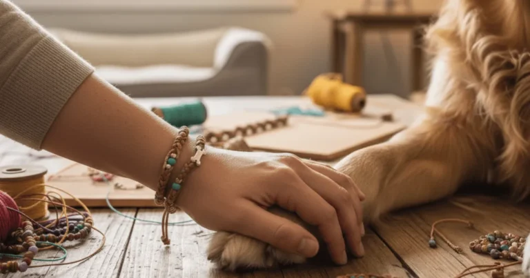 DIY matching dog and owner bracelets handmade friendship accessories symbolizing a strong bond between pets and their humans.