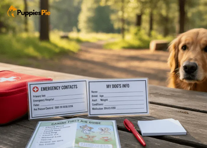 Assemble a Comprehensive DIY Dog First Aid Kit for Emergencies 1 Dog emergency contact sheet including primary vet information, 24/7 animal hospital address, and pet poison control number.