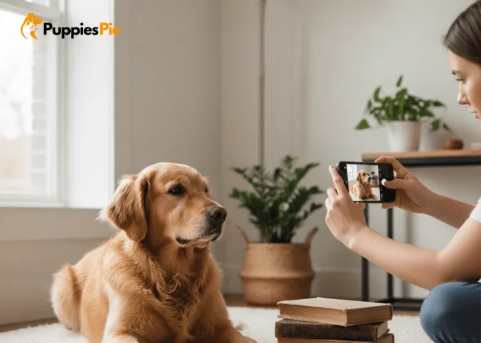 Using natural window light and a steady camera setup to capture clear dog photos for a calendar shoot.