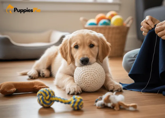 Safety tips for handmade felt dog toys avoid small parts, secure seams, and supervise play.