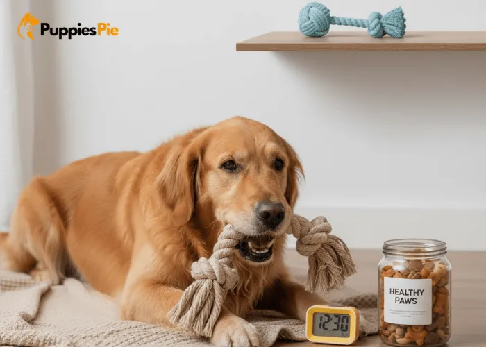 DIY Interactive Treat Puzzle with Toilet Rolls for Smart Playtime 5 Safety tips for a DIY dog treat puzzle, including choosing the right roll size, using healthy treats, limiting playtime, and replacing cardboard regularly to prevent choking and bacteria.