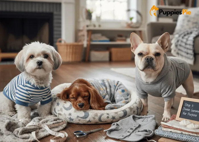 Choosing the right baby garment onesie, sleeper, or hoodie to upcycle into perfectly sized dogwear.